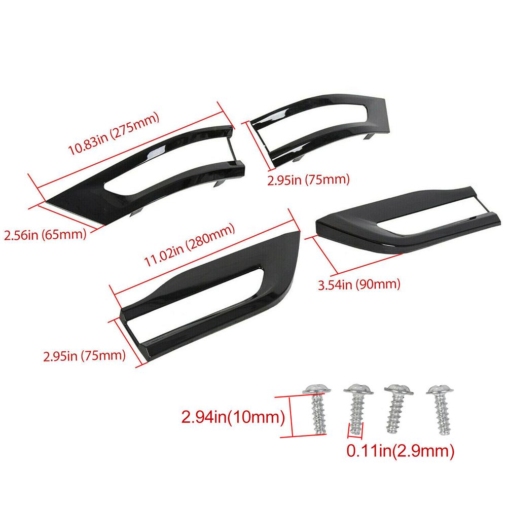 Gloss Black Tail Light Lamp Cover Trim Bezels For Jeep Grand Cherokee 2014-2021