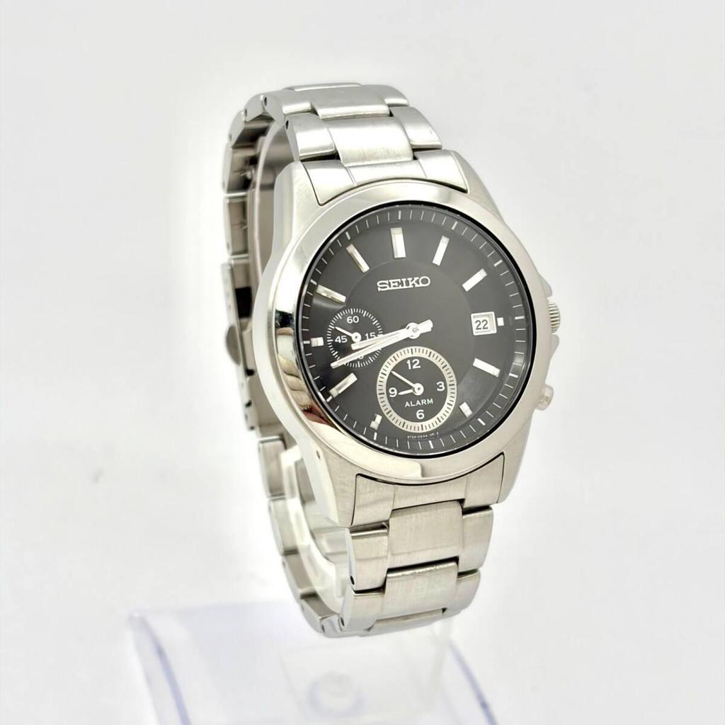 [Новая батарея] Мужские часы SEIKO Silver Date 5T24-0AA0 760843 Оригинальный ремешок Гравировка Будильник неизвестен