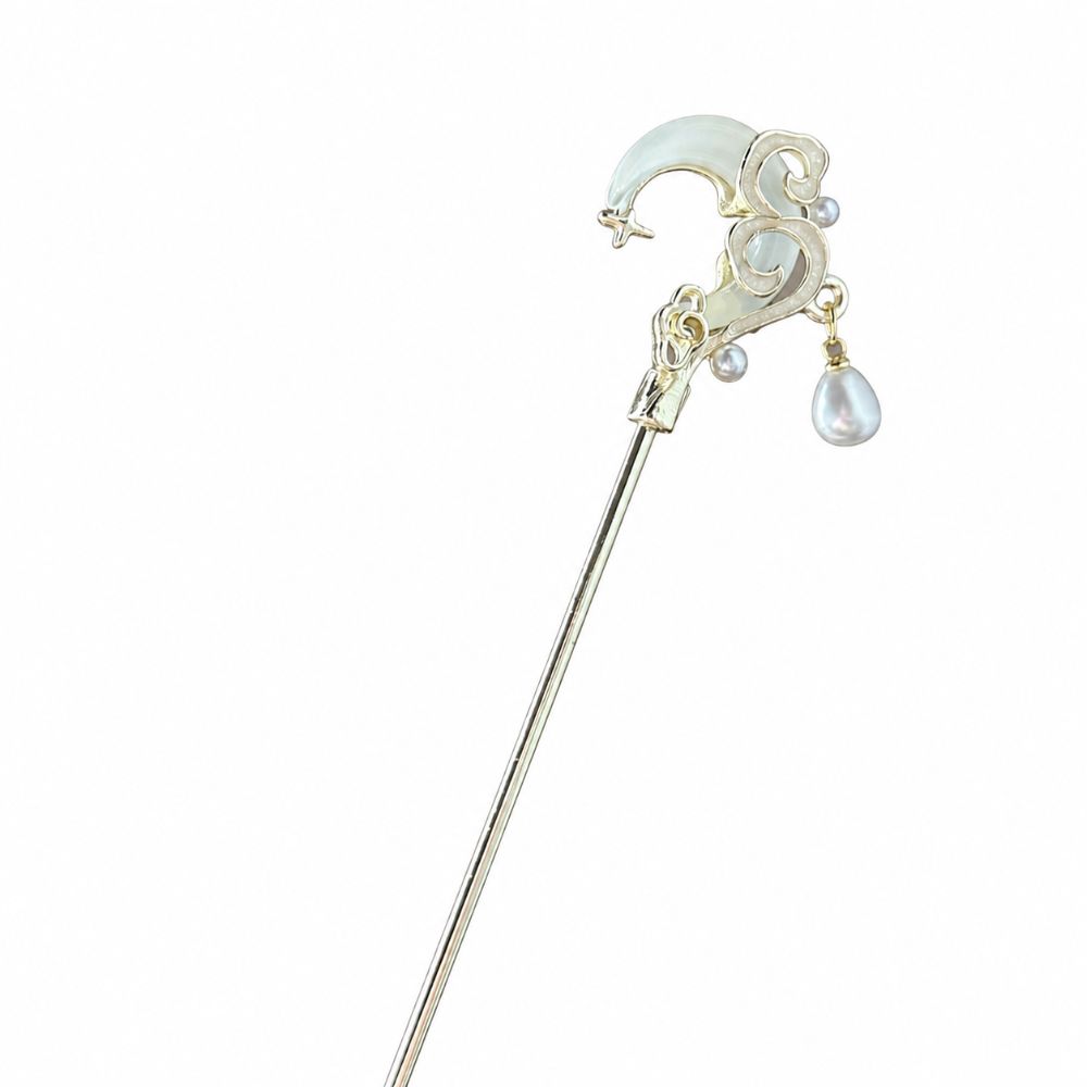Moonlight Stone Moon Hair Stick New Chinese Style Chopstick Shaped Hairpin For Woman Girl