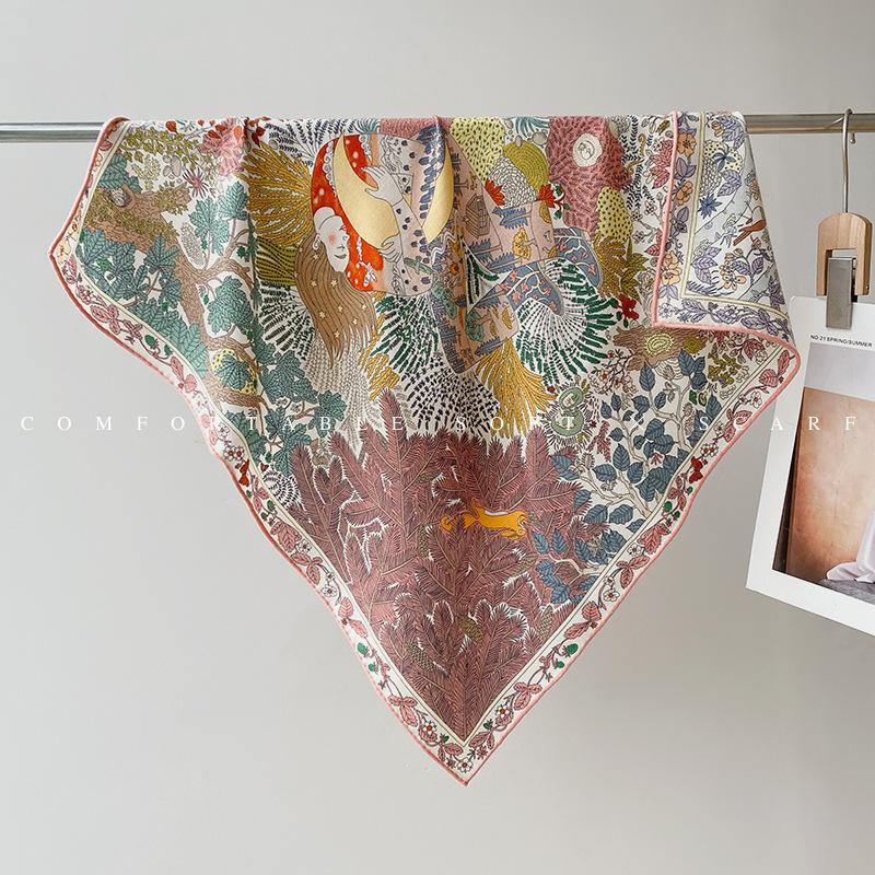 1116 autumn and winter new double-sided warm high-end scarf 61cm silk wool shawl fashionable versatile square scarf