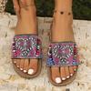 Модные летние женские шлепанцы с открытым носком 2025 года, модные, с кристаллами, новые, ежедневные, бестселлер, с мягкой подошвой, нескользящие, удобные, на плоской подошве