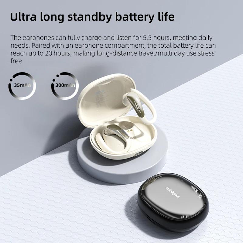 Lenovo Наушники LK40 OWS с ушным крючком, беспроводные, Bluetooth 5.4, звук Hi-Fi, наушник для игр, спорта, водонепроницаемые, для музыки, с шумоподавлением, гарнитура для HD-звонков