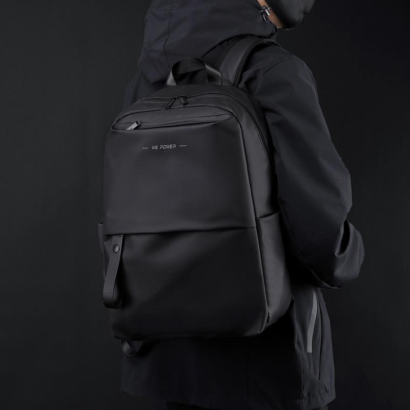 Men's Modern Nylon Backpack Water Resistant Material Laptop Compartment for Business Commute and College Campus
