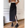 2024 High Waist Slit Mid-length A-line Korean Style Skirt