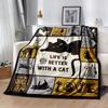 Cats In A Garden Flannel Blanket,Lightweight,Office Blanket,Sofa Blanket,Comfortable Blanket