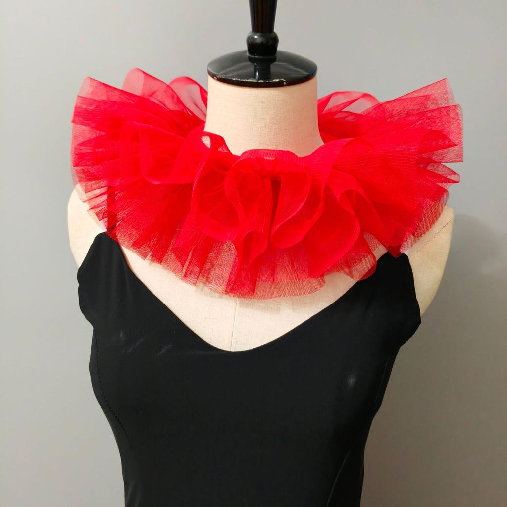 Детский трехслойный сетчатый цветной пушистый искусственный воротник, воротник-жабо