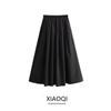 Fashion Style 2024 Spring New Arrival Women's Black High Waist Loose Mid Length Long Length Skirt 4437246 800