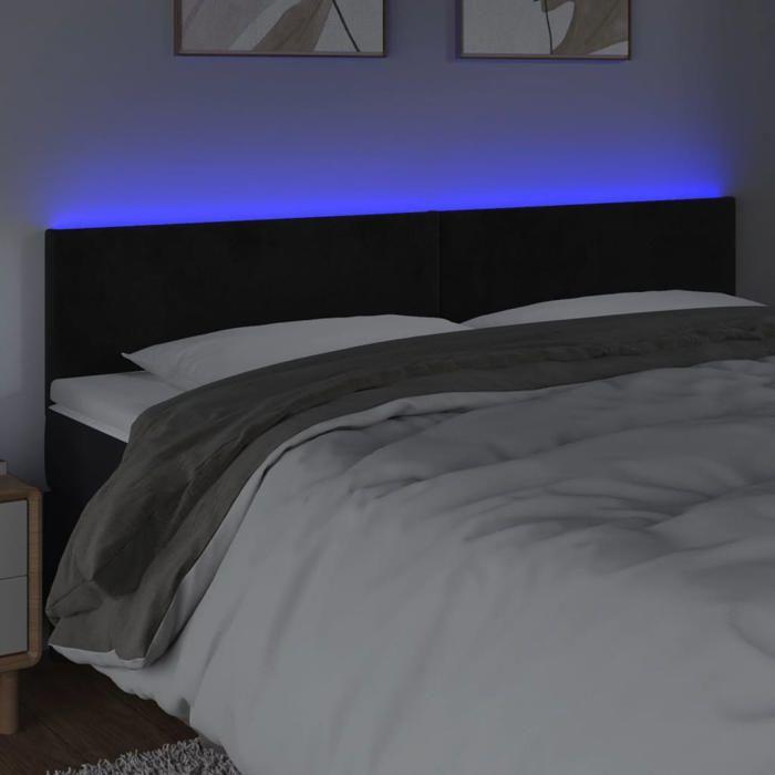 VidaXL LED Headboard Bedroom Furniture Double Bed Accessory Head of Bed Frame Interior Black 3121388