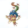 New Rhinestone China Dragon Brooch Enamel Pin Zodiac Design Jewelry 2 Colors Available Fashion Accessories