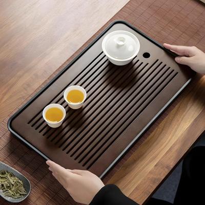 Бамбуковый поднос для чая, коробка-столик с резервуаром для воды, портативный, съемный, бамбуковый поднос для чая в стиле Кунг-фу, легко моющийся, бытовой поднос для хранения