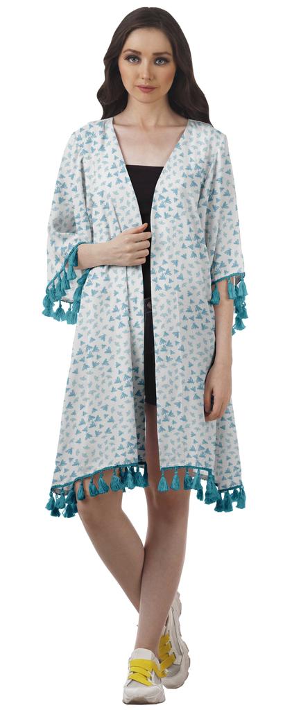 Moomaya Пляжная накидка из жоржета с открытыми плечами и принтом 3-4