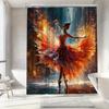 3D Printed Ballet Dancer Shower Curtain - Waterproof, Mildew-Resistant With Modern Cityscape Design For Bathroom Decor