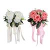 Искусственный свадебный букет, шелковый цветок, имитация розы, букет для невесты с цветами в руках