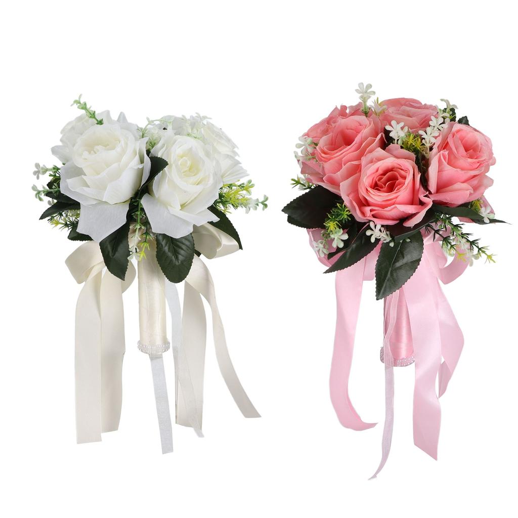 Искусственный свадебный букет, шелковый цветок, имитация розы, букет для невесты с цветами в руках