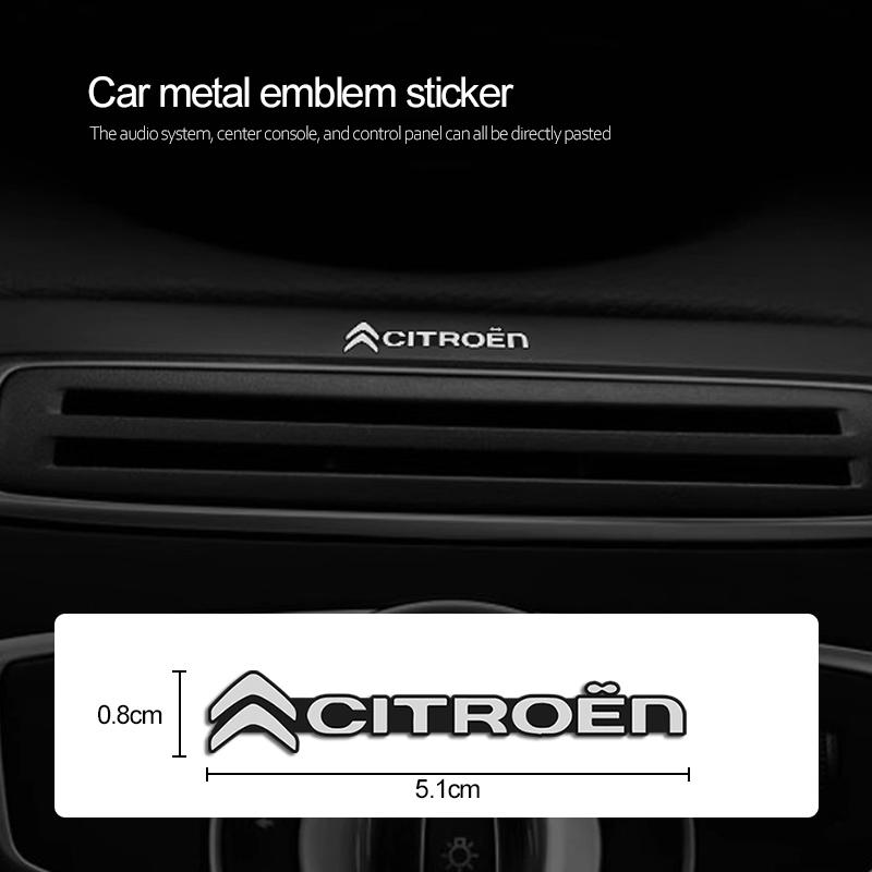 Mini Aluminum Car Logo Decorative Stickers For Citroen C3 C5 Aircross C5X C4 Cactus Picasso e-C3 e-C4 C1 C-Crosser C6 C2 Celysee