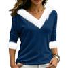Women's Christmas V-Neck Top Elegant Cut for Party Date and Casual Wear