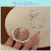 Exquisite Irregular Silver Pearl Layering Bracelet Chic Fashionable Jewelry