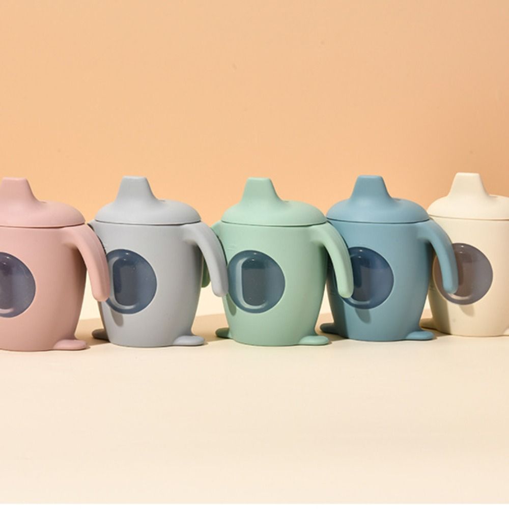 Silicone Baby Silicone Sippy Cup Learning Cup Transparent Cups Fashion Cartoon Water Bottle Baby