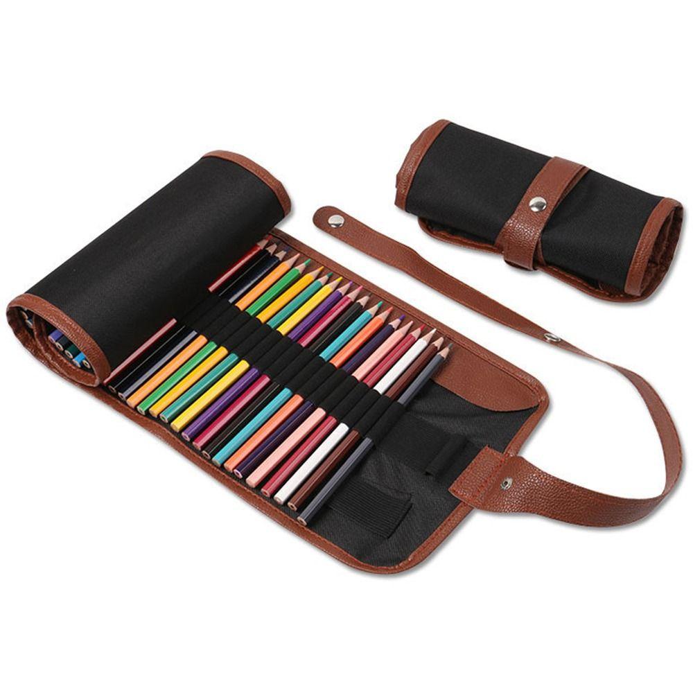 School Office Supplies 20 Hole Roll Up Pouch Pen Bag Pen Case Pen Curtain Stationery Organizer