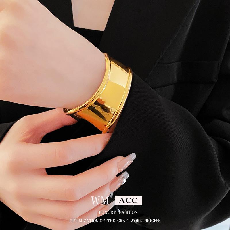 Браслет из металла в холодном стиле с нестандартным открытием, высококачественный браслет класса «ниша», преувеличенный европейский и американский браслет