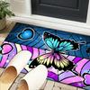 Purple Butterfly Dreams Office Rug Chair Mat, Game Carpet, Suitable for Front Door, Bedroom, Living Room, Desk, Holiday Gift