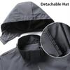 Spring Autumn Outdoor Punching Jacket Men Women Windbreaker Waterproof Jacket Coat Climbing Detachable Hat