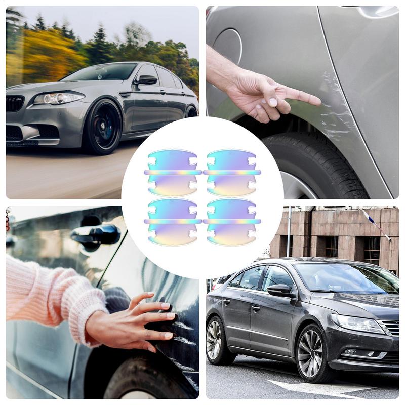 Car Door Handle Cup Protector Car Door Scratch Protector Colorful Sticker Set Adhesive Accessories For Decorative Exterior