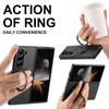 Магнитный кожаный чехол для Samsung Z Fold7/6/5 с вращающимся на 360° кольцом-подставкой