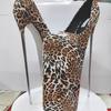 Новые туфли на высоком каблуке с леопардовым принтом, каблук 30 см, женская обувь большого размера, туфли на шпильке, туфли на высоком каблуке