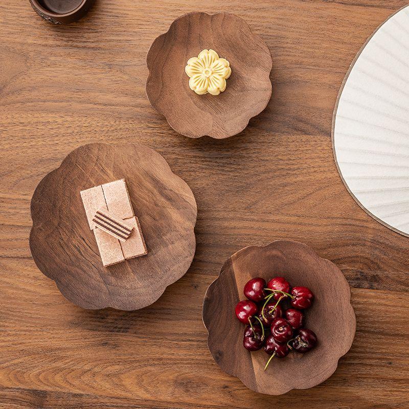 BEPAN 1PC Dim Sum Plate Ancient Style High-footed Dried Fruit Fruit Plate Living Room Household High-value Snacks Refreshment