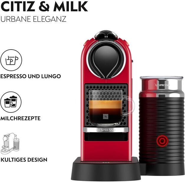 Capsule Coffee Machine Krups XN 7615 New CitiZ & Milk Cherry Red