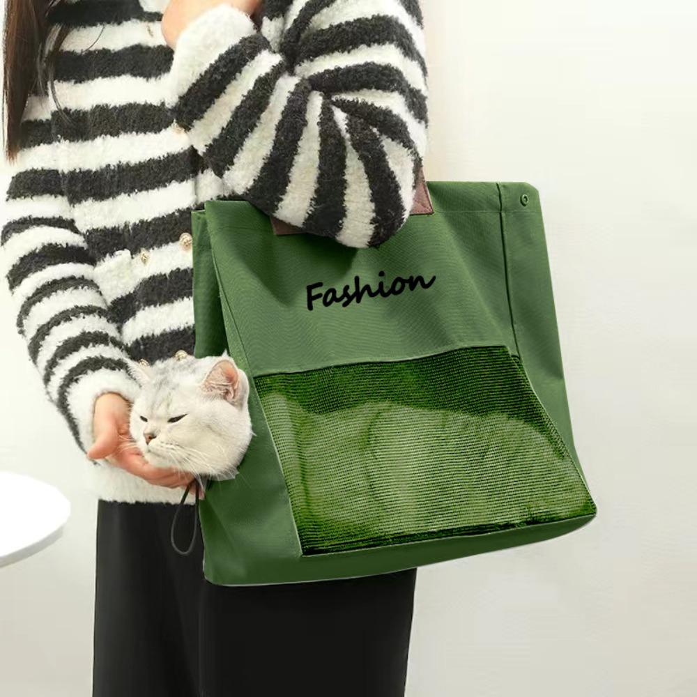 Портативная холщовая сумка-переноска для кошек, дышащая, модная, дорожная сумка, прочная сетчатая сумка-переноска для питомцев, кошка