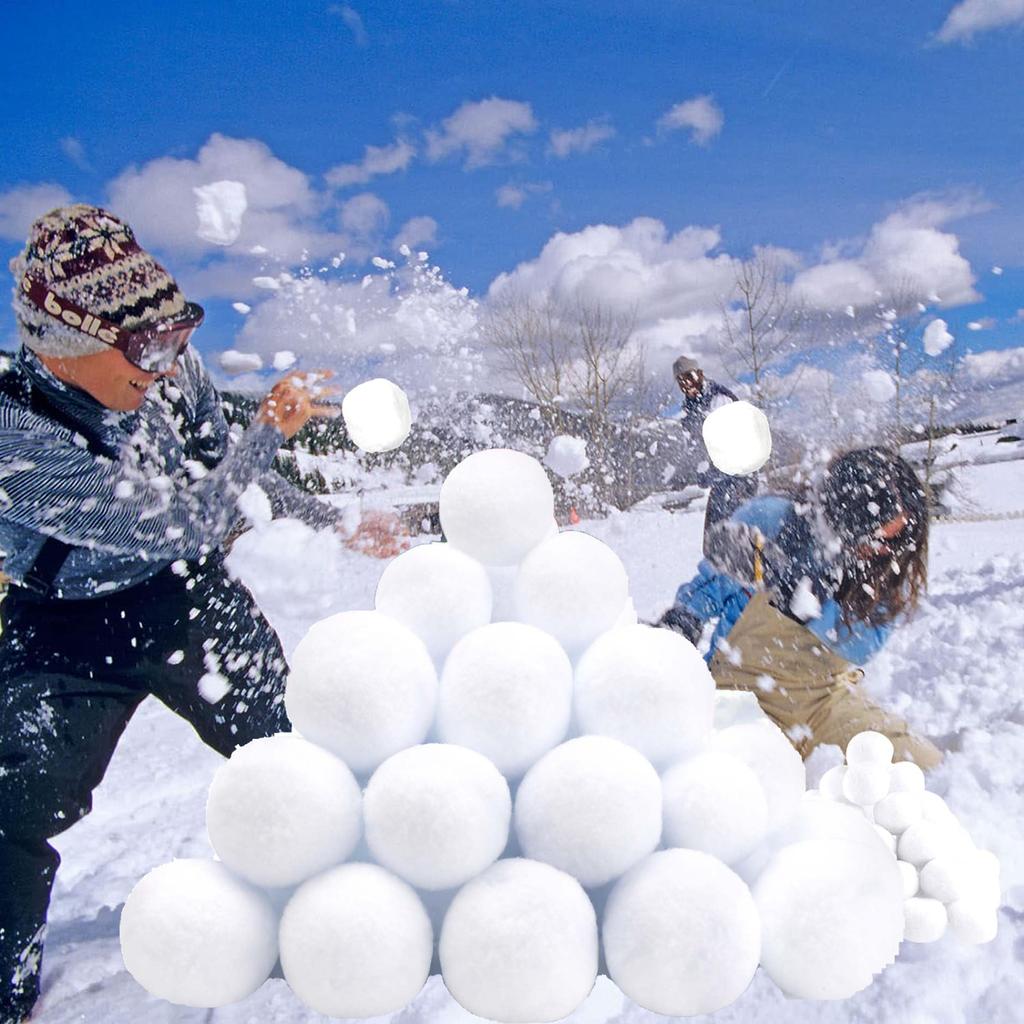 10 Pack Snow Fight Balls 2.8 Inch Large Size Christmas & Winter Holiday Realistic Fake Snow Toys for Indoor & Outdoor Snow Fight & Toss Game