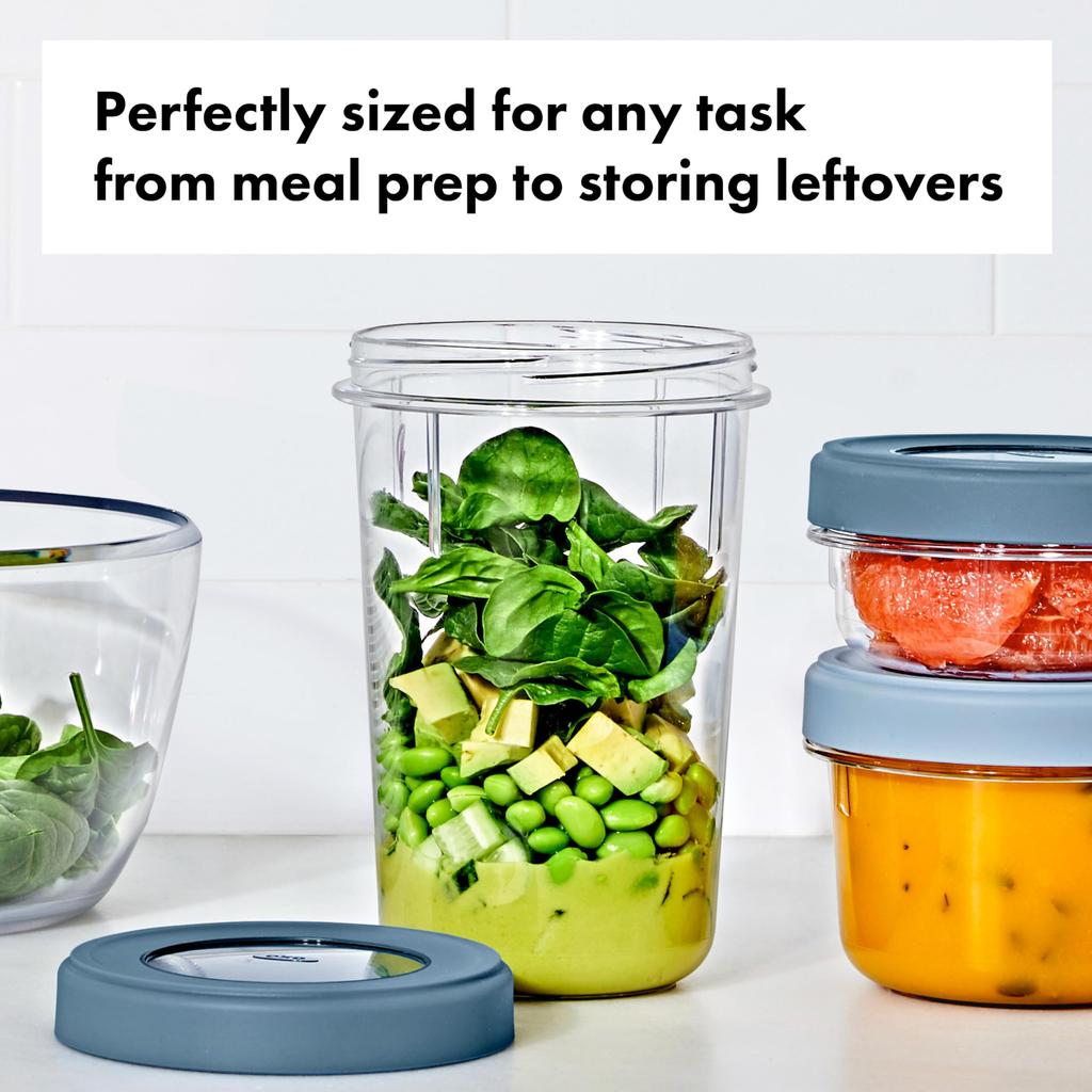 OXO Twist Stack and Freezer for Food Storage and Meal with Containers, 2-Piece Set, 592ml, Microwave, Dishwasher, Safe, Prep, Gaskets, Stackable.