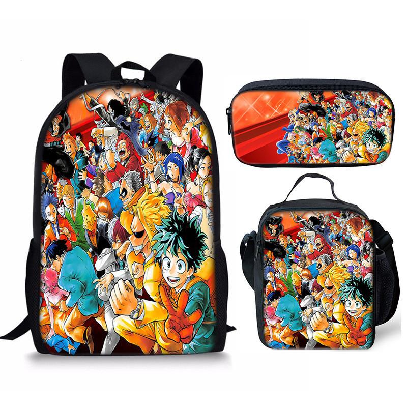 My Hero Academia Student Pack With Polyester Lining And Anime Cartoon Design For Teens