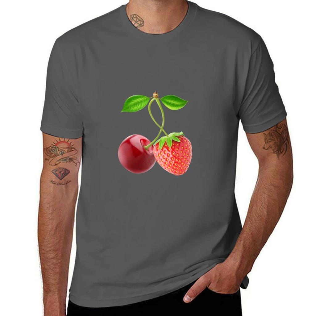 Cherry And Strawberry Together Tshirt Basic Regular Fit Casual Tshirt