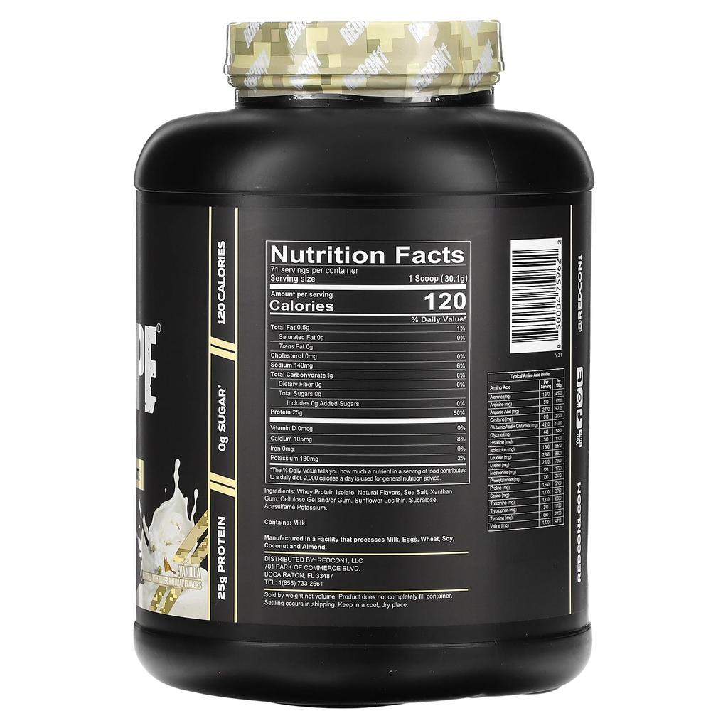 Redcon1 Isotope, 100% Whey Isolate, Vanilla, 2,137G (4.71Lb)