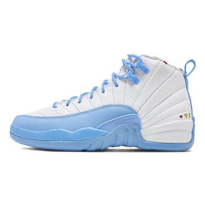 Детские кроссовки Air 12 Retro GS Emoji White University-Blue Lemon-Venom DQ4365-114