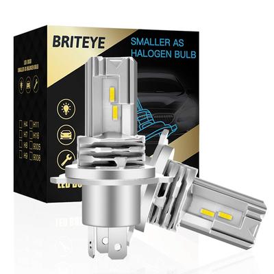 Briteye Автомобильная светодиодная фара Интегрированная для техосмотра H4 LED 6500K CREE Безвентиляторная (Ослепительный) H4, Соответствует, Лампа, Переключение Ближний/Дальний, Белый, Чип,