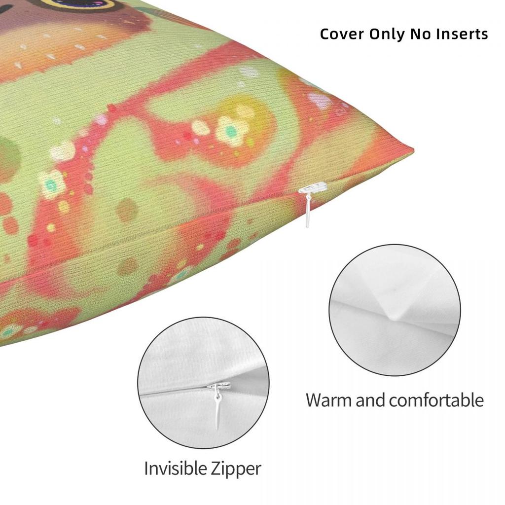 Smiling Puffer Boxfish Square Pillowcase Polyester Linen Velvet Creative Zip Decor Throw Pillow Case Room Cushion Cover