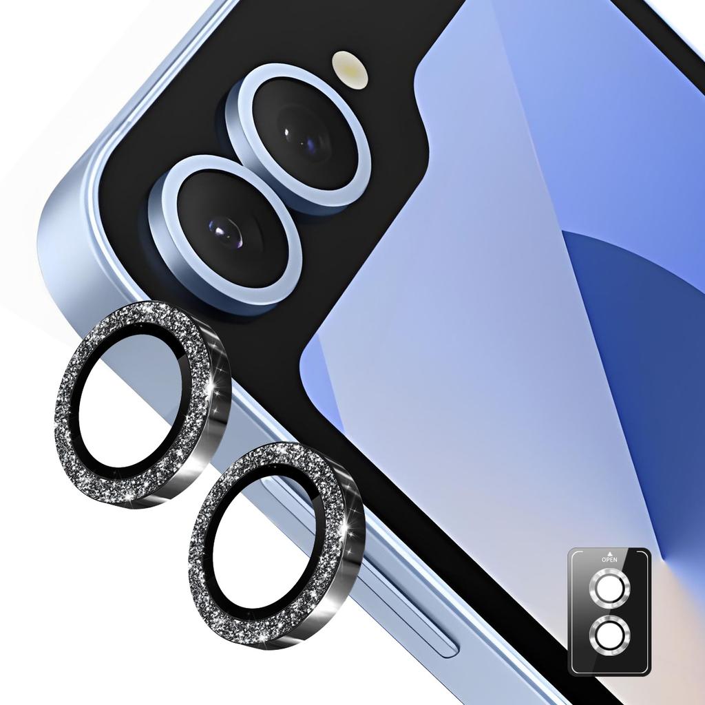 For Samsung Galaxy Z Flip5 5G Camera Lens Protector ENKAY Hat-Prince Glitter Decor Tempered Glass Lens Film