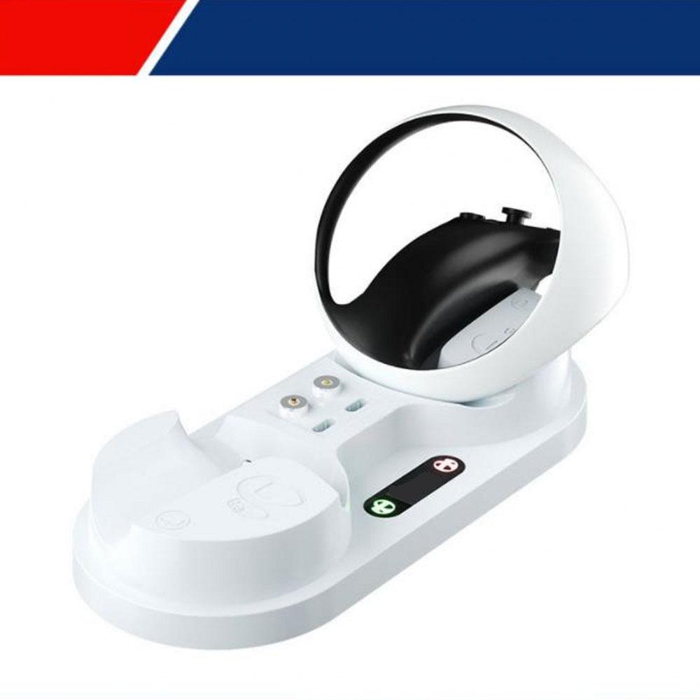 Зарядная станция для консоли PSVR2 с портом быстрой зарядки для PS VR2, портативный держатель для рассеивания тепла с зарядным кабелем USB C