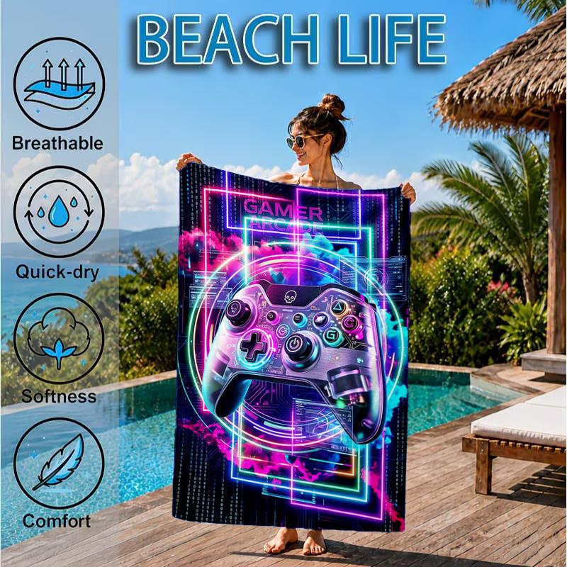 Colorful Gaming Adventure Beach Towel, Microfiber Beach Towel, Perfect For Pool, Beach, Travel, Home Decor Beach Party Fan gifts