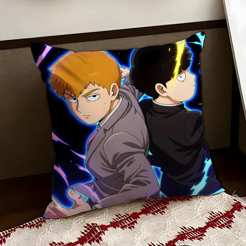 Anime MMob PPsycho 100 Cushion Cover Reversible Soft Durable Pillow Cover Home Car MultiScene Use for Daily Comfort
