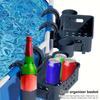 Корзина для хранения у бассейна, подвесная корзина для бассейна с подстаканником, большая вместимость