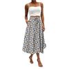 Women's Skirt Bohemian Flower Skirt Solid Color Casual Temperament With Pockets Skirt