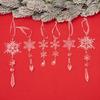 6 Pcs Simulated Snowflake Pendants Clear Acrylic Snowflake Ornaments Easy To Hang Faux Snowflake Decorations for Winter Wonderland Party Christmas