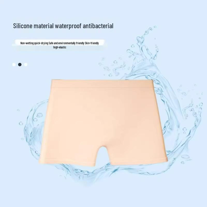 Children's Waterproof Silicone Swim Trunks - Anti-Infection Swimwear for Boys and Girls