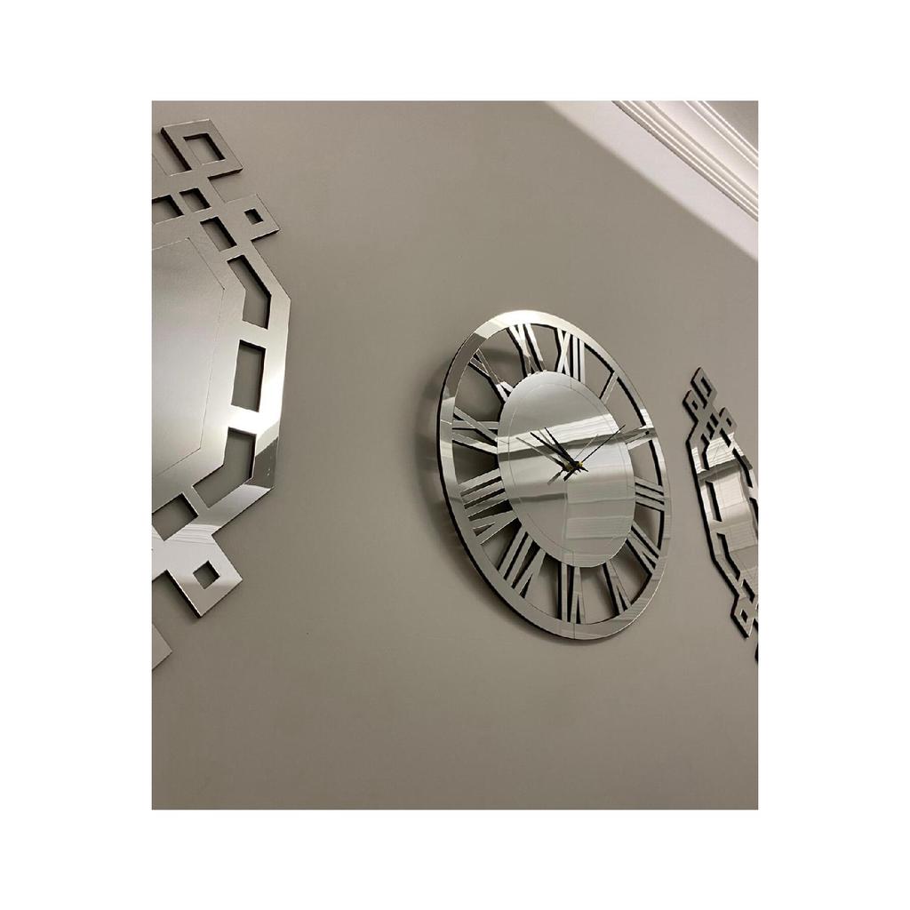 Декоративные настенные часы, набор из 3, 40 см, серебряные, современные настенные часы с римскими цифрами, 18 х 51 см, живопись пахлавой