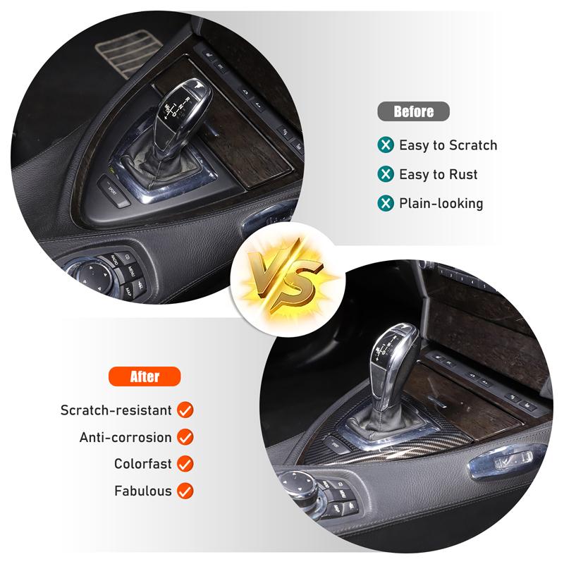 Для BMW 6 серии E63 E64 2007-2009 ABS Углеродное волокно Декоративная рамка панели переключения передач центральной консоли автомобиля Наклейка Автомобильные аксессуары
